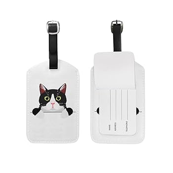 Amazon.co.jp: Akiraki ネームタグ 荷物タグ かわいい ねこ 猫柄